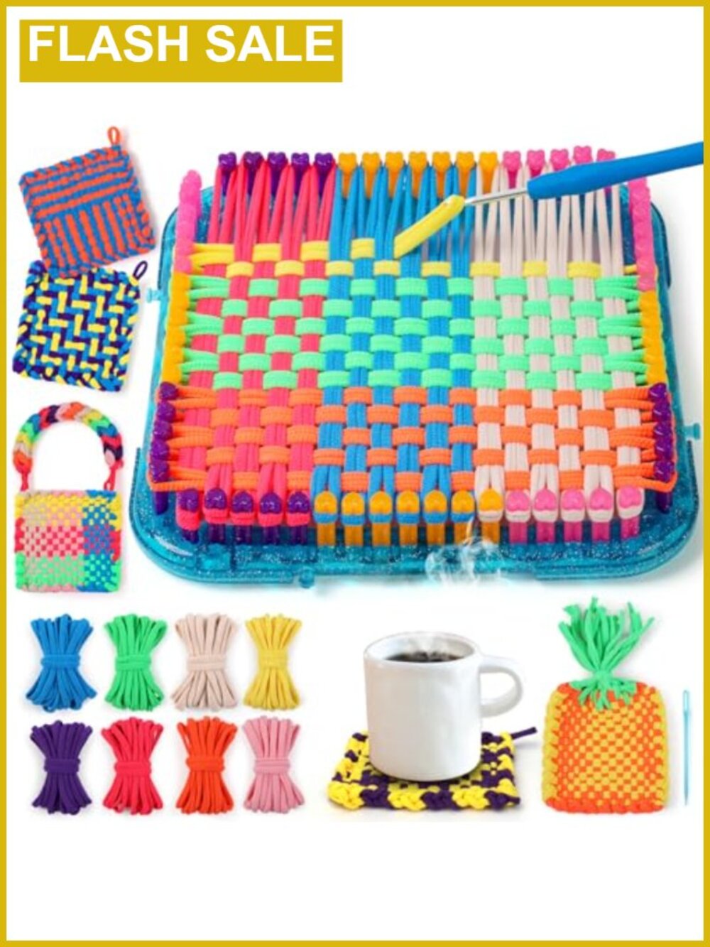 DIY Weaving Loom Kit Arts and Crafts for Kids and Adults Potholder Knitting